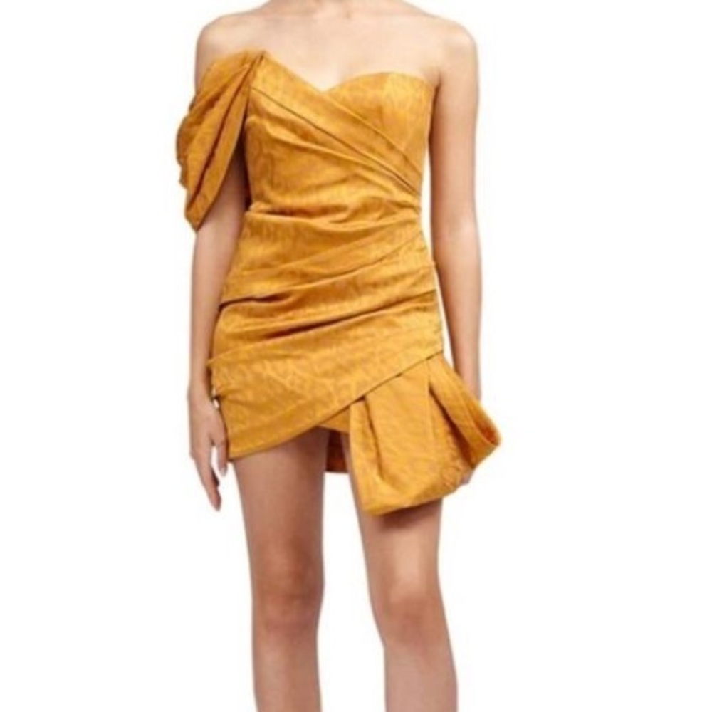 Acler Tomsey Mini Dress in Dark Gold